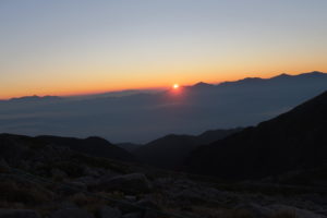 木曽駒ヶ岳山頂のご来光